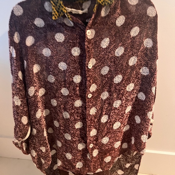 Golden Goose Polka Dot Blouse - Brown and White - Picture 1 of 6
